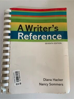 A Writer's Reference by Diana Hacker Nancy Sommers - Colorful Stripe Cover